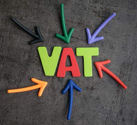 VAT with arrows make tax digital image